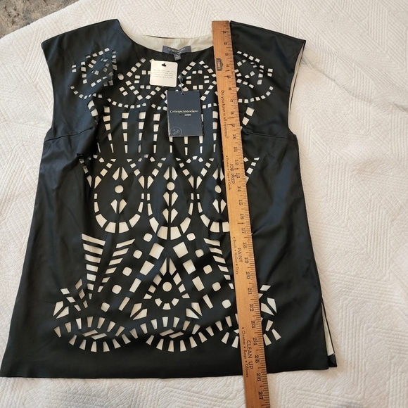 NWT Catherine Malandrino faux leather Lazer cut lined top. Small. - Picture 9 of 15